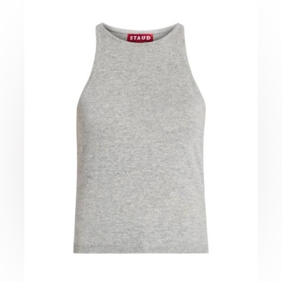 Staud Women’s Heather Gray Ayana Ribbed Knit Tank Top - Picture 5 of 9